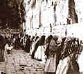 Women praying at the Western Wall in 1848.  This was during the reign of the Ottoman Turks.  This view shows essentially the entire area available for worshippers.